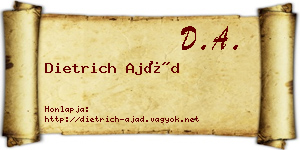 Dietrich Ajád névjegykártya